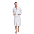 thumbnail image 2 of EA'S SECRET 100% Cotton Mens Robe Lightweight Long Kimono Bathrobe with Pockets Cozy Knit Spa Robes Breathable Shower Bath Robes(White,M), 2 of 8