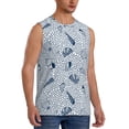 thumbnail image 2 of Yiaed Shells And Sand Print Men's Singlet Vests Summer Running Muscle Tank Tops Gym Undershirt Round Neck Sleeveless for man, 2 of 5