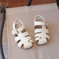 thumbnail image 6 of KPOPLK Girls Sandals Flower Girl Dress Shoes Closed Toe Fisherman Flat Sandals Princess Party Shoes for Little Big Kids(White,9), 6 of 9