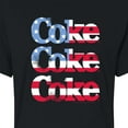 thumbnail image 3 of Coca-Cola - Coke Repeated Distressed Flag Fill - Juniors Cropped Cotton Blend T-Shirt, 3 of 5