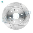 thumbnail image 4 of Set of 6 Front 330mm Drilled Slotted Brake Disc Rotors-Ceramic Brake Pad Kit For 2014 Chevrolet Express 1500, 4 of 8