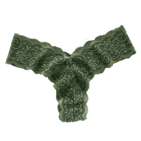 Ploknplq Womens Underwear Seamless Underwear for Women Crotchless Underwear for Women Stretch Bikini G String Panty Trim 5 Colors Comfy Underwear Panties for Women Bikini Underwear for Women Green S