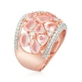 thumbnail image 3 of Ross-Simons 5.95 ct. t.w. Rose Quartz Dome Ring With Diamonds in Rose Sterling Silver, Women's, Adult, 3 of 6