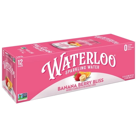 Waterloo Banana Berry Bliss Sparkling Water, 12 fl oz, 12 Pack