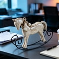 thumbnail image 4 of Distressed-style Wooden Rocking Horse Ornament -style Tabletop Decor Nostalgic Bookshelf Accessory Handcrafted Piece And Holiday Gift, Farmhouse Garden Home Office Desk Decor, 4 of 6