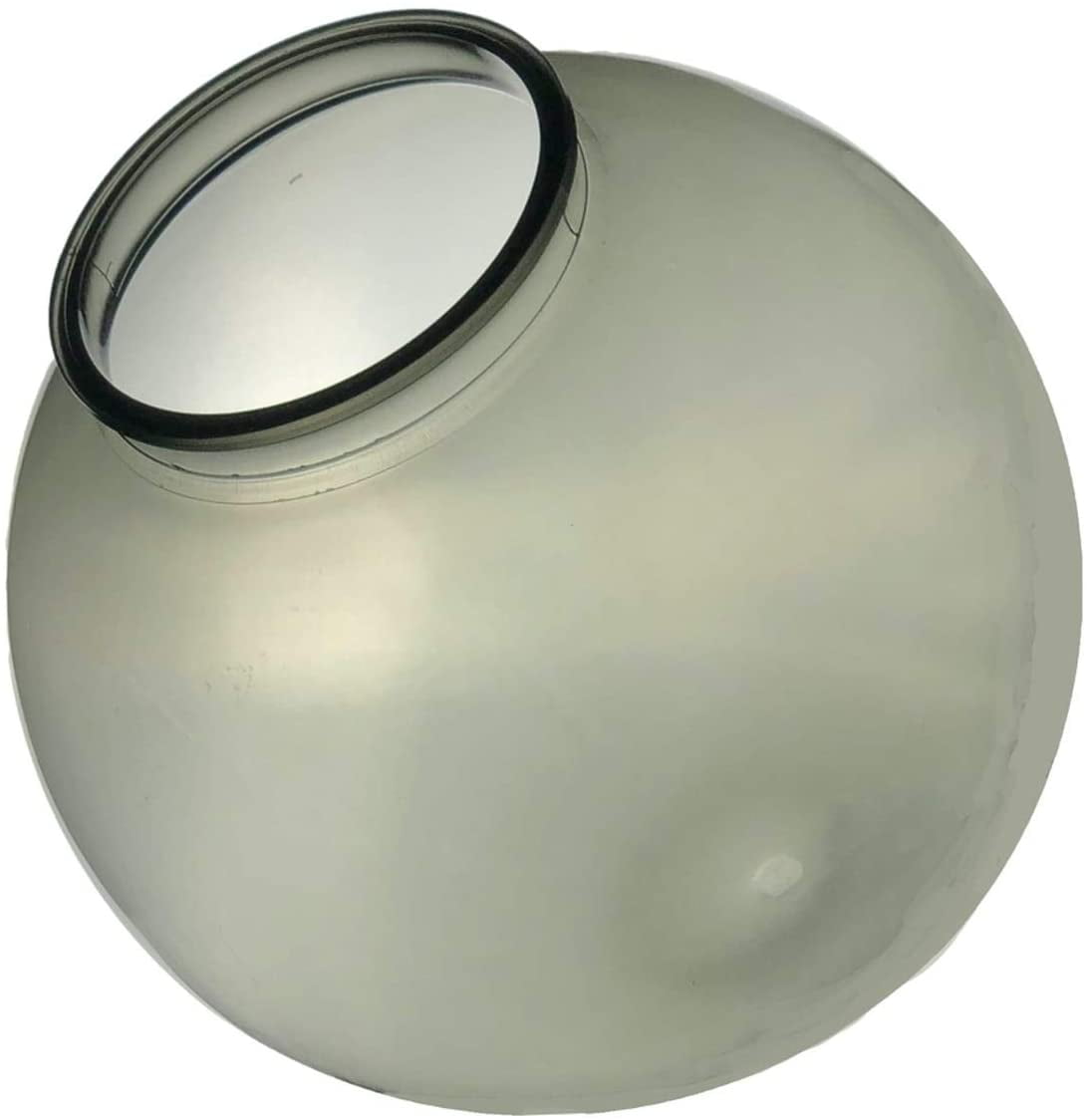 KastLite 12" Smoke Acrylic Lamp Post Globe Smooth Textured with 3.91