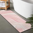 thumbnail image 2 of Pink Gold Wave Marble Bathroom Rugs Mat,Non Slip Microfiber Bathroom Rug,Rubber Backing,Soft Bathroom Mats for Bathroom Floor,Tub and Shower,47x17in(120x43cm), 2 of 5