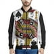 thumbnail image 3 of Chaqueta con estampado de naipes para hombre, chaqueta con cremallera y estampado 3D de póquer, informal, holgada, con cremallera, estilo bomber, 3 of 4