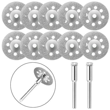 

10pcs Diamond Cutting Wheel Blades Cut Off Discs Set Diamond Coated Cutting Wheel and 3mm Mandrel Fit for Dremel Rotary Tool