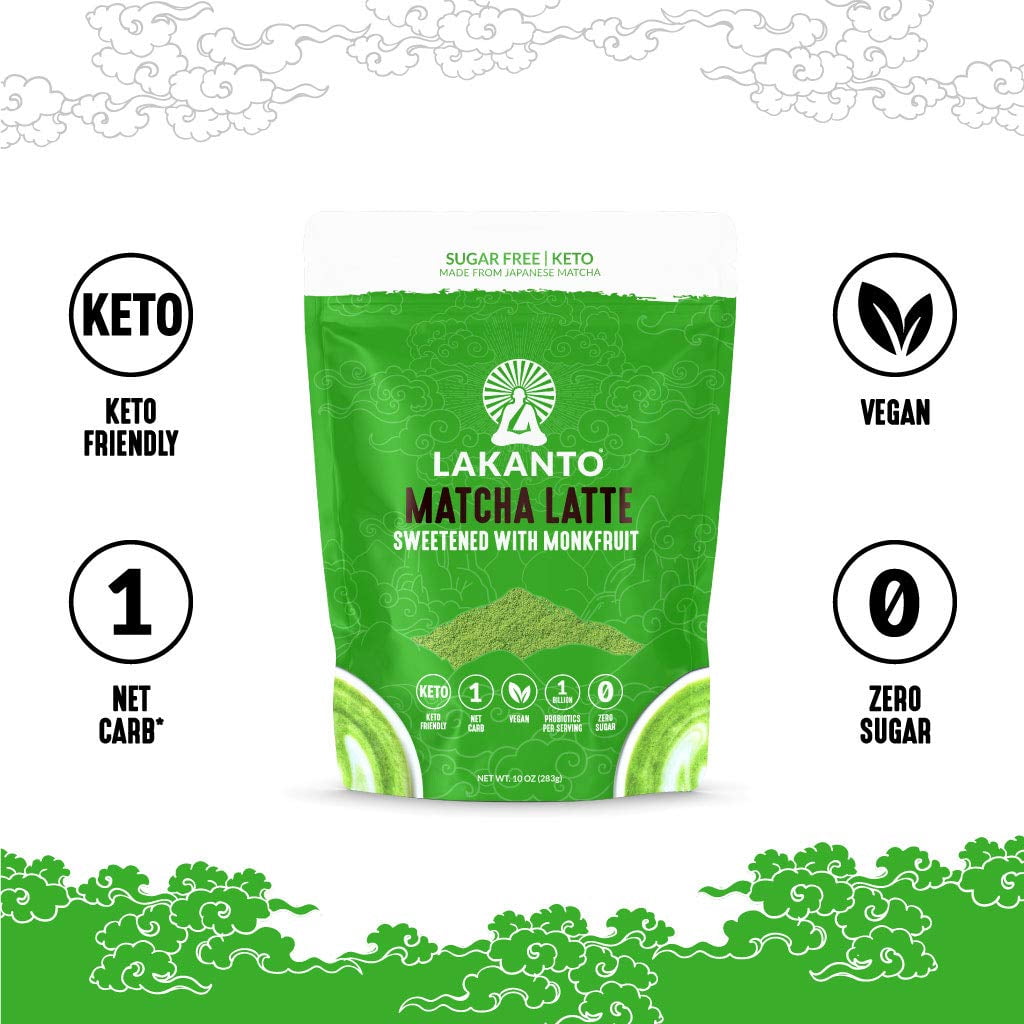Lakanto Matcha Latte Sweetened - Green Tea Powder Mix, Keto