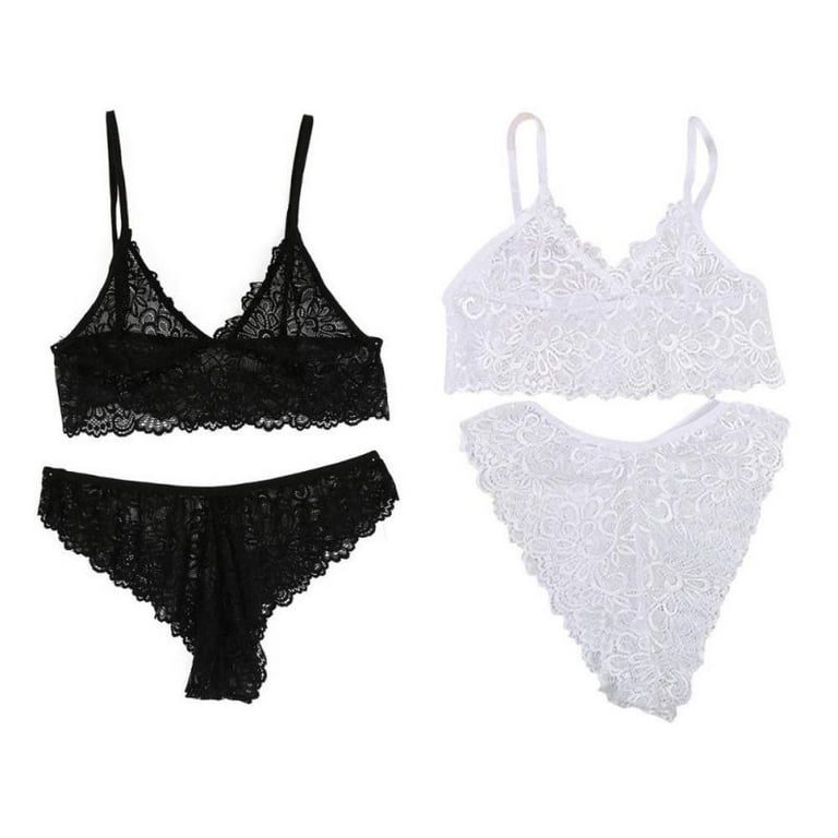 Women Underwear Suits Separated Sleepwears Sey Lace Bralet Bra Outfit And  Pantie Sets Large Size Lace Underwear Sets For Ladies From Coloredblack,  $21.32
