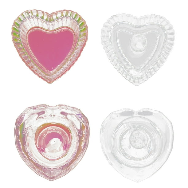 EeaseMX 2 vasos de cristal para decoración de uñas, recipiente para polvos líquidos acrílicos con tapa.