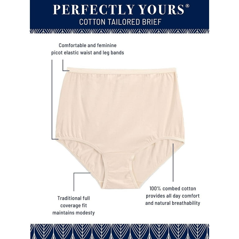 3 pair Vanity Fair Perfectly Yours Ravissant Tailored Brief Panties 15711,  6 M