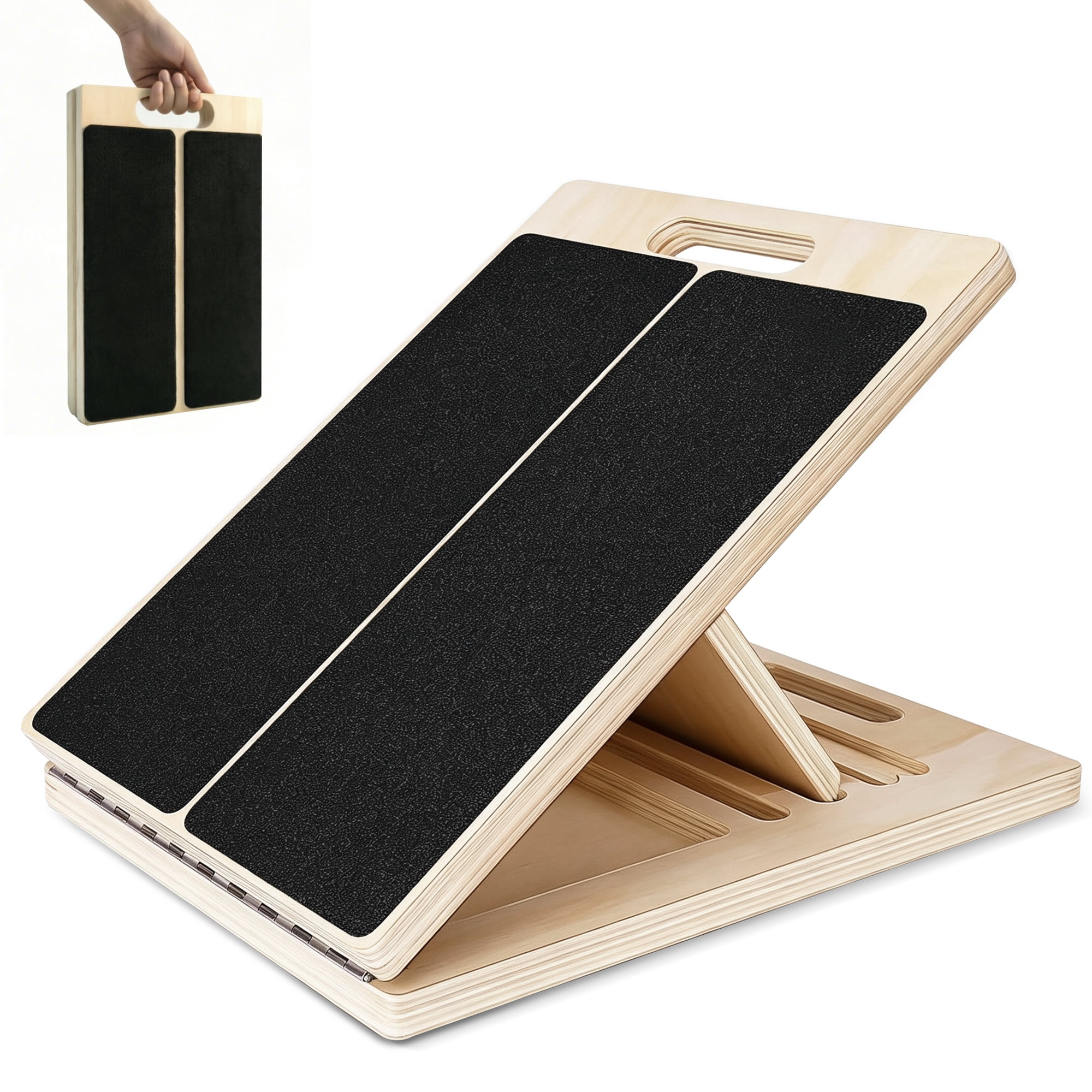 AILDEDE Slant Board for Calf Stretching, Portable Wooden Incline Board, Adjustable for Squats