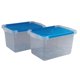 thumbnail image 1 of 2 Cajas de Plastico 3.2 litros Transparente Tapa Azul Peyo Multicositas, 1 of 4