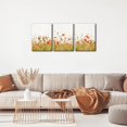 thumbnail image 3 of Red Poppy Flowers Canvas Wall Art Print Poppy Field Painting Wall Decor for Living Room Home Decoration Rustic Scenic Gallery Wrapped Posters and Prints Ideal Gifts - 12" x 16" x 3 Panels, 3 of 6