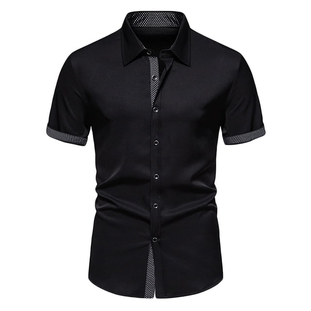 COM1950s Shorts pour Hommes, Chemises pour Hommes, Chemise Décontractée à Col Rabattu Boutons Manches Courtes, Chemise Boutonnée Hommes, Chemise Boutonnée Hommes, Chemises Décontractées Hommes