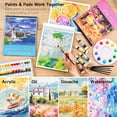 thumbnail image 4 of Shuttle Art 168 Pcs Artist Painting Set, Deluxe Art Set with Paint, Wooden Easel, Canvas, Paper Pads, Brushes and Other Art Supplies, Complete Painting Kit for Adults and Artists, 4 of 7
