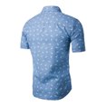 thumbnail image 2 of Lars Amadeus Men's Fishbone Prints Short Sleeve Button Closed Shirt, 2 of 6
