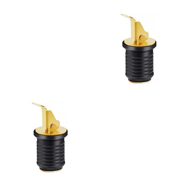Sidaley Tapón de drenaje ajustable con mango a presión, tapones de drenaje sellados de goma de latón, accesorios de repuesto para canoa de 25 mm 2piezas
