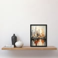 thumbnail image 2 of Manhattan Skyline Oil Painting By M Hinge Geometric Heavy Palette Knife NYC Skyscraper Artwork Artwork Framed Wall Art Print A4, 2 of 5