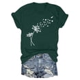 thumbnail image 2 of Nouveaux et Tendances T-Shirts Graphiques Uooqdmx pour Femmes, Hauts Floraux pour Femmes, Mode Plage pour Femmes, Mignons Col Rond Tournesol Graphique Décontracté Imprimé Tee Tops, Hauts de Printemps pour Femmes 2025, Vert Armée TG, 2 of 3
