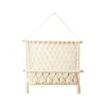 thumbnail image 1 of Storage Rack Tapestry Racks Magazine Net Tassel Unique Eco-Friendly Weaving Beiges Cotton Rope Wood Macrame Wall Hanging, 1 of 11