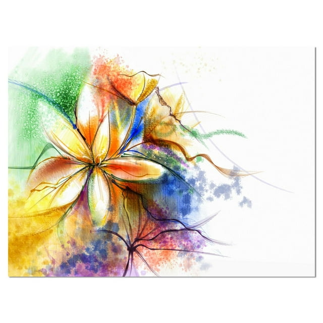Design Art Multi Color Flower Fusion Canvas Print
