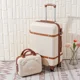 thumbnail image 3 of Conjunto de equipaje rodante para mujer, Maleta de viaje con cerradura de combinación, Universal, bolsa de cosméticos Retro, juego de equipaje con carrito de 2 piezas, 3 of 4