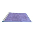 thumbnail image 2 of Ahgly Company Machine Washable Indoor Square Abstract Blue Modern Area Rugs, 5' Square, 2 of 4