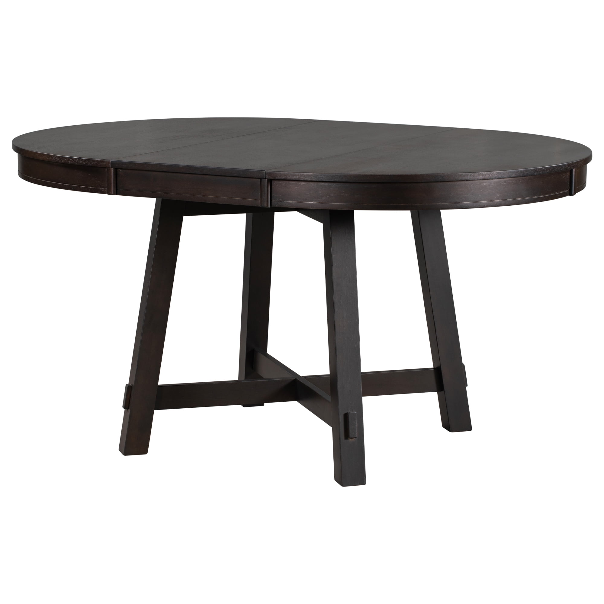 Euroco 42in-58in Extendable Round Dining Table for 4-6, Modern Oval Kitchen Table with Removable Leaves & Wood Base,Dinner Table for Kitchen Dining Room,Space Saving,Espresso