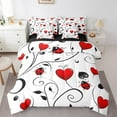 thumbnail image 1 of Erosebridal Literie Coccinelle pour Filles Format Simple, Ensemble de Housse de Couette Branches et Feuilles Abstraites, Réversible 7 Pcs, 1 of 5