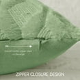 thumbnail image 3 of Pack of 2 Faux Wool Throw Pillow Covers 16x16 Inches Soft Couch Cushion Cover with Velvet Decorative Cushion Cover for Living Room, Bedroom,Car,Office (Green), 3 of 15