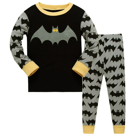 Dlasu Toddler Boys' Outfit Sets Halloween Cartoon Print Long Sleeve T-Shirt and Pants for Kids Comfortable Daily Wear Suits