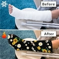 thumbnail image 7 of COEQINE Sunflower Leg Cast Cover Dragonfly Large Soft Fabric Leg Plaster Sleeve Machine Washable Wound Care Supplies Short Foot Cast Cover Cast Decoration for Women Men Seniors, 7 of 7