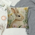 thumbnail image 2 of Patifu Rabbit Pillows Decorative Throw Pillows Bunny with Color Flowers Cushion Cover Spring Flowers Pillow Case Outdoor Decor Home Sofa Couch  24x24in, 2 of 5