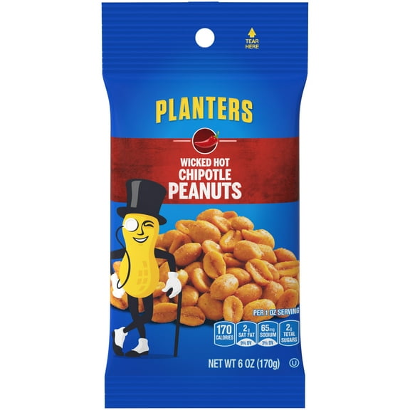 Planters Hot Chipotle Peanuts, 6 oz Pack