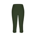 thumbnail image 4 of JULMCOMO Capri Pants for Women High Waisted Comfy Stretchy Yoga Pants Lounge Summer Workout Sports Compression Trousers Army Green 3XL, 4 of 5