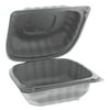 Pactiv Corp. YCNB06000000 EarthChoice 1 Compartment 6 in. x 6 in. x 3 in. Hinged Lid Takeout Containers - Black (400/Carton)