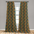 thumbnail image 5 of Ambesonne Orange Blue Curtains, Sunflowers Polka Dots, Pair of 28"x95", Multicolor, 5 of 5
