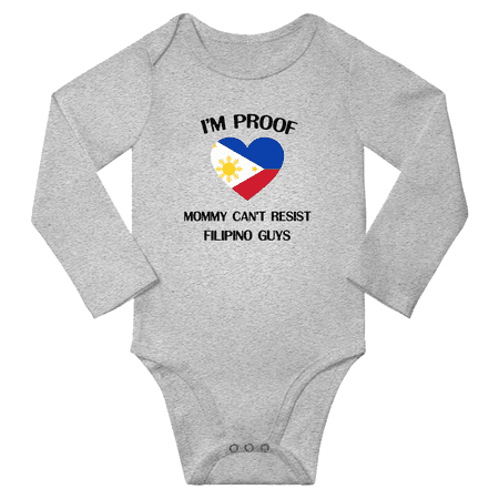 

I m Proof Mommy Can t Resist Filipino Guys Baby Long Sleeve Bodysuit Outfits (Gray 24 Months)