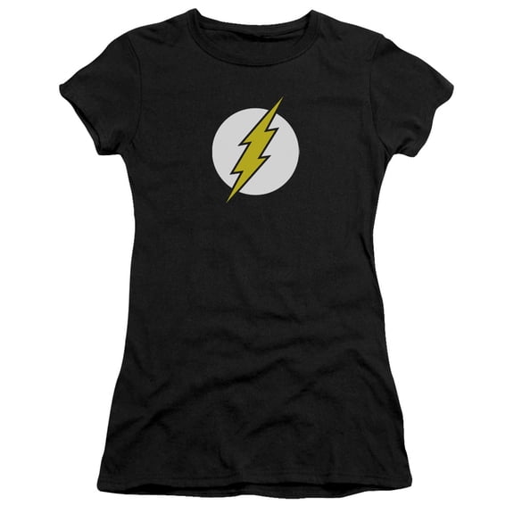 DC Comics Flash Flash Logo S/S Junior Women's T-Shirt Sheer Black