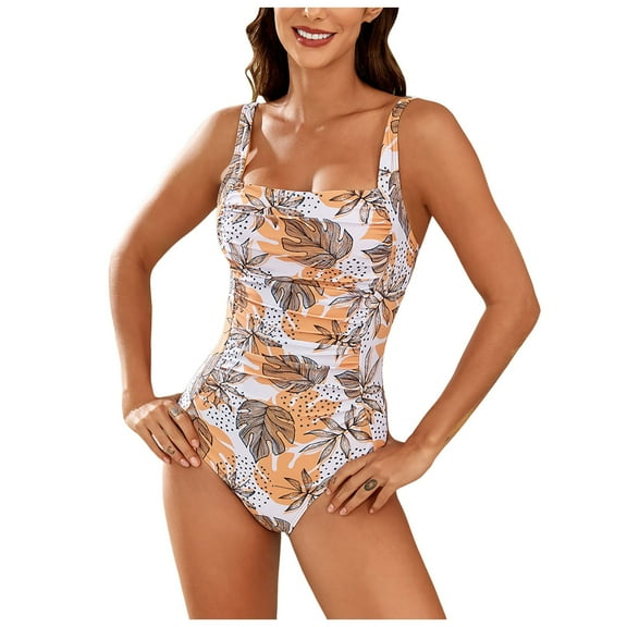 Women's One Piece Swimsuits Tummy Control Ruched Bathing Suit 1 Piece Swimwear