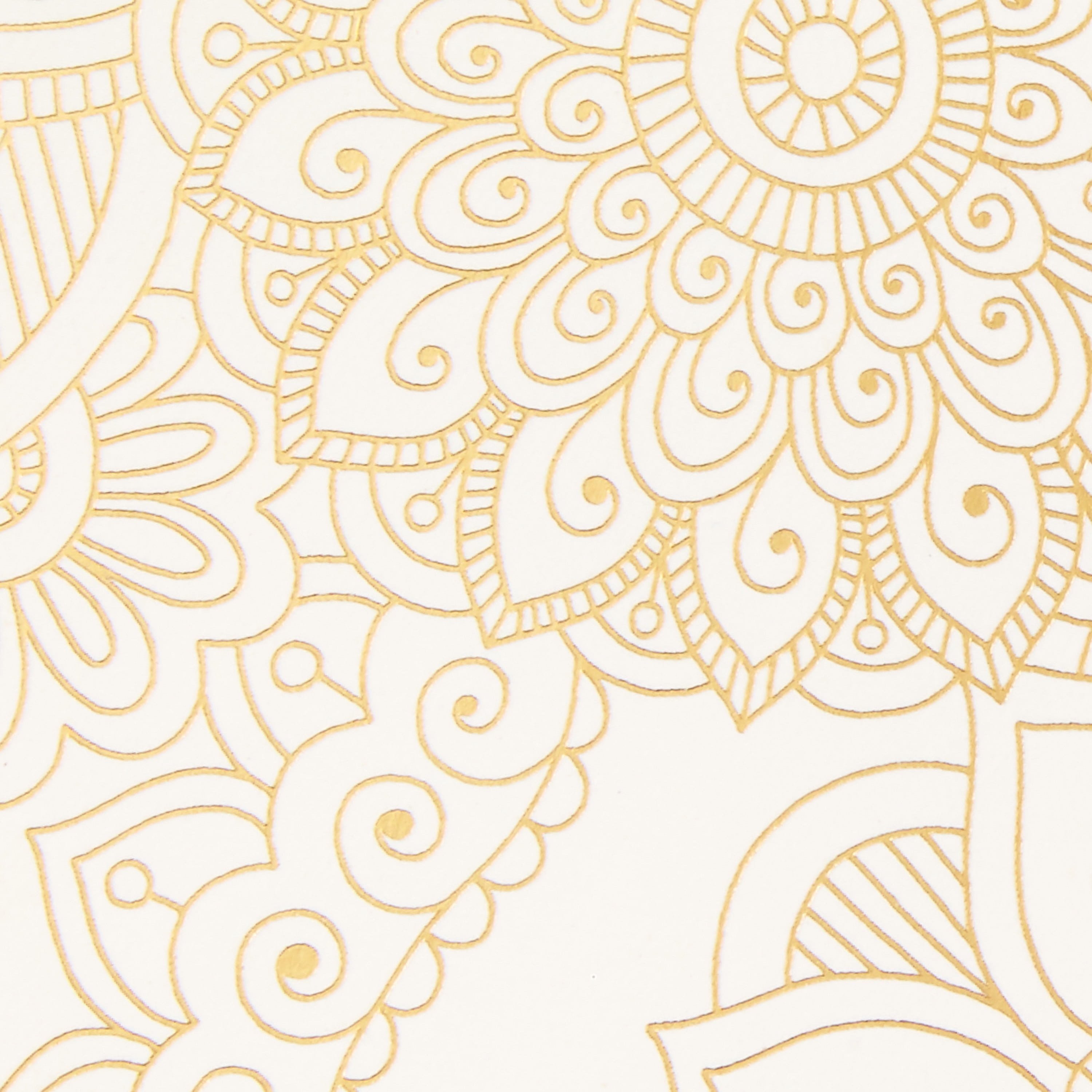 Hallmark Blank Notes (Gold Floral Mandala), 12 Count