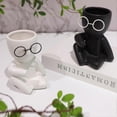 thumbnail image 4 of Succulent Pot Eye-catching Creative Shape Ceramic Plant Pot Sitting Human Shaped Planter Pot Desktop Ornament For Home Jikaix,CWhite, 4 of 5