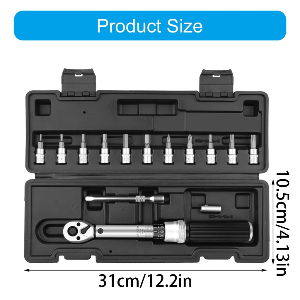Zeiwohndc Bike Torque Wrench Set 1/4inch Torque Wrench 2.5-30Nm for Mountain Bike
