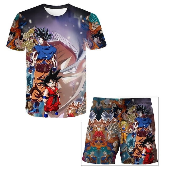 Seven Dragon Ball Boys Suit Traje de baño para niños Traje de baño de dos piezas Traje de baño para niños Pantalones cortos de manga corta Traje de baño Beach Suit6XL heqiyong CONDUJO