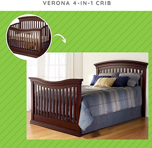 Full-Size Conversion Kit Bed Rails for Sorelle Cribs (Cherry, Model #215)