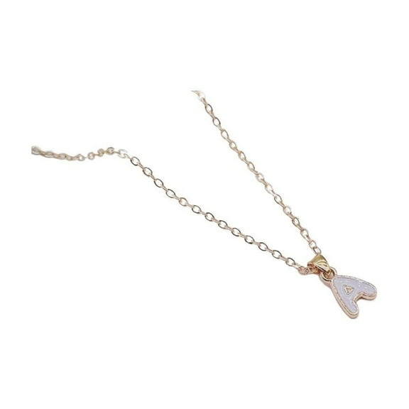 LINXIQIN Jewelry Initial Pendant Necklace for Men Womens, 14K Gold Plated Oil drop Letter Capital Necklace Alphabets from A-Z Figaro Chain Necklace