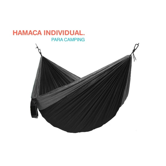 Hamaca Individual Para Camping Ligera Portatil Nylon Fresca negro 6.49 pulg THE FINIX FX-HIBL